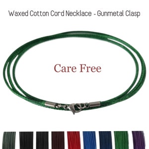 Black Waxed Cotton Cord  16, 18, 20, or 24 Cord Accessory