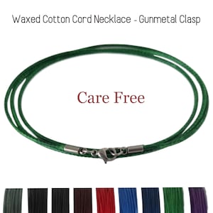 Black Waxed Cotton Cord  16, 18, 20, or 24 Cord Accessory