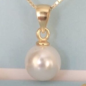 Swarovski Pearl Pendant - 8mm Round Pearl - 925 Sterling Silver/Gold/Rose Gold