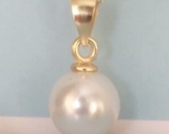 Swarovski Pearl Pendant - 8mm Round Pearl - 925 Sterling Silver/Gold/Rose Gold