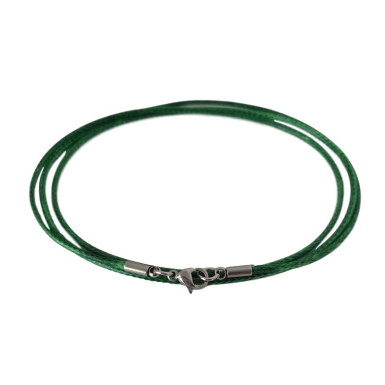 1.5mm Waxed Cotton Cord Necklace \u2013 Gunmetal Lobster Clasp