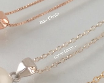 Sterling Silver Chain necklace Necklace,  Silver/Gold , Custom Length, Handmade Jewelry