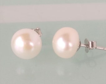 Orecchini con perle d'acqua dolce, orecchini con perle autentiche, piccole perle, orecchini di perle minimalisti in argento/oro