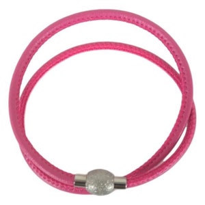 Double Wrap Leather Bracelet / Choker, Stainless Steel Magnetic Clasp, Silver/Gold/Rose Gold image 8