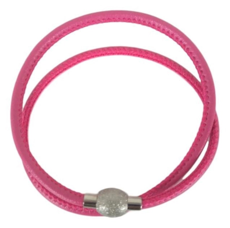 Double Wrap Leather Bracelet / Choker, Stainless Steel Magnetic Clasp, Silver/Gold/Rose Gold image 8