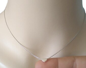 Dainty Heart Necklace, Gold or Silver, Heart Choker Necklace, Layering Necklace, Minimalist Necklace, Birthday gift