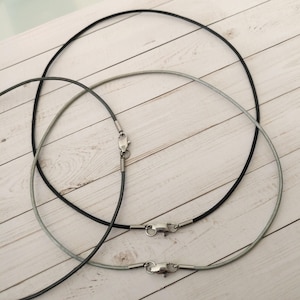 Thin Leather Cord Choker Necklace for Pendant Charm, 1.5mm Leather String Necklace, Stainless Steel Lobster Clasp, Custom Length