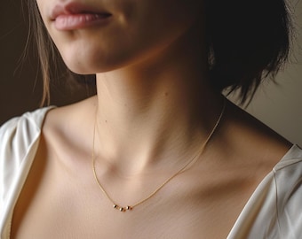 Very Tiny Donut Beads Charm Necklace, Gold or Silver, Women Charm Choker Necklace,  Layering Necklace, Minimalist Necklace, Gift for Her