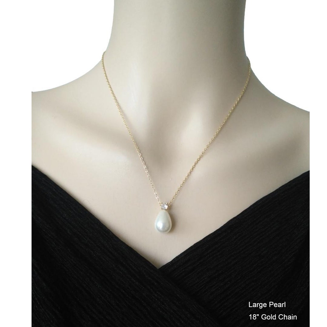 ★PEARLY MORE★ Little man Long Drop Necklace Children's Single Pearl Drop Pendant – Poppy Elder Fine