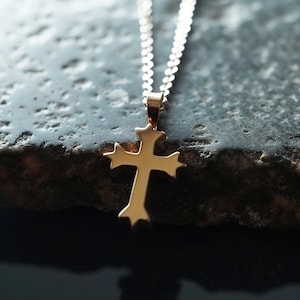 Cross Charm Pendant for Necklace Chain, 14k Gold Cross Pendant, Bracelet Charm, Christmas Cross Gift