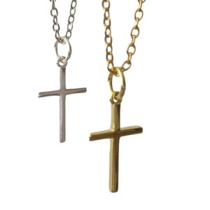 Dainty Cross Necklace, Gold Cross Necklace, Sterling Silver Cross Necklace, Layering Necklace