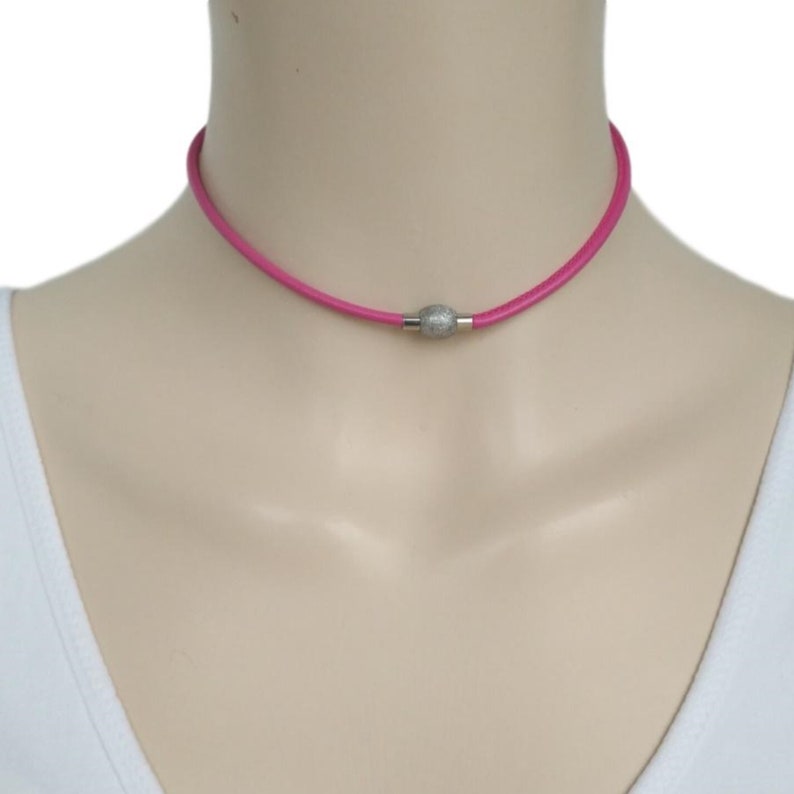 Double Wrap Leather Bracelet / Choker, Stainless Steel Magnetic Clasp, Silver/Gold/Rose Gold image 14