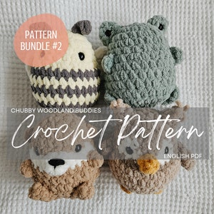 Pattern Bundle #2: Chubby Woodland Buddies, crochet pattern animals, woodland animals *See description*