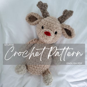 Pattern: Dixie the Deer Stuffie Pattern, crochet deer reindeer, crochet pattern animal