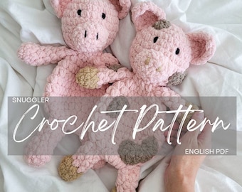 Pattern: Puddie the Piglet Snuggler, crochet pig, crochet pattern animal