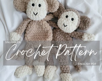 Pattern: Mobey the Monkey Snuggler, crochet monkey, crochet pattern animal