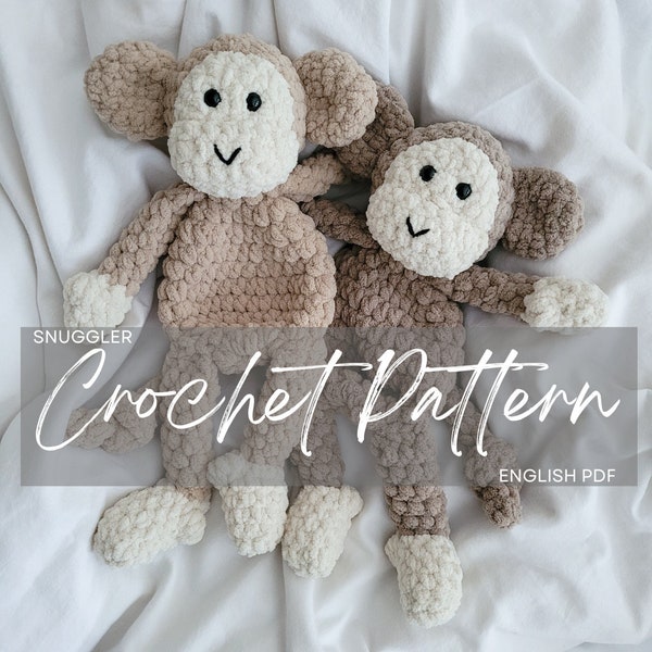 Pattern: Mobey the Monkey Snuggler, crochet monkey, crochet pattern animal