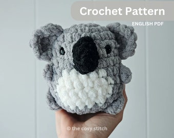 Patrón de crochet para koala gordito: Animal de safari (patrón en PDF)