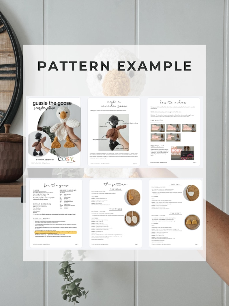 Goose Lovey Crochet Pattern | Amigurumi Goose | PDF Instant Download image 6