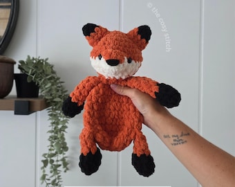Fergus the Fox Crochet Lovey Pattern | Woodland Fox Snuggler | Amigurumi PDF