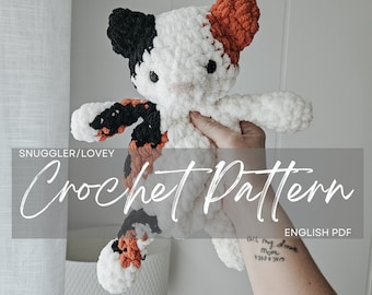 Pattern: Kitty the Bitty Snuggler/Lovey, crochet kitty, crochet plushie, crochet pattern animal