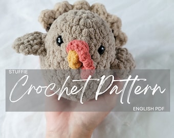 Pattern: NO SEW Turkey Chubby Farm Buddy, Crochet Pattern ONLY, crochet pattern animal