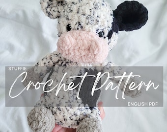 Patron : Millie the MooMoo Stuffie Pattern, vache au crochet, motif animal au crochet