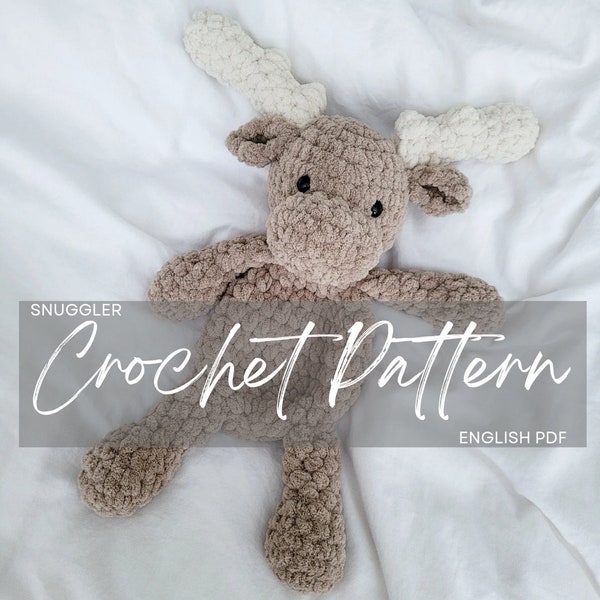 Pattern: Monty the Moose Snuggler PATTERN only, crochet moose, crochet pattern animal