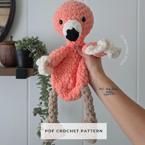 Pattern: Flora the Flamingo Crochet Snuggler (PDF Pattern)