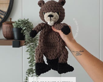 Plush Beaver Crochet Snuggler | Woodland Amigurumi | PDF Pattern
