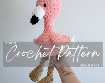 Pattern: Flora the Flamingo Stuffie Pattern, crochet flamingo, crochet pattern animal