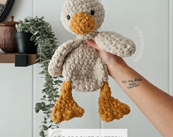Crochet Duck Lovey Pattern | Derbie the Duck | Easy Farm Amigurumi | PDF Instant Download