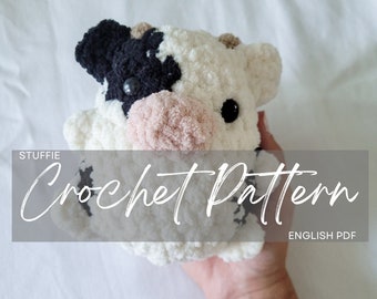 Pattern: LOW-SEW Cow Chubby Farm Buddy, Crochet Pattern ONLY, crochet pattern animal