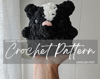 Pattern: LOW SEW Skunk Chubby Buddy, crochet pattern, crochet skunk