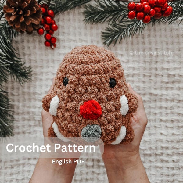 Pattern: Crochet Gingerbread Chubby Holiday Buddy (PDF Pattern)
