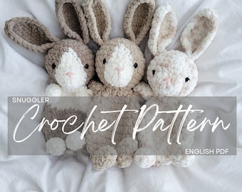 Pattern: Bestie the Bunny Snuggler Pattern, crochet bunny, crochet pattern animal