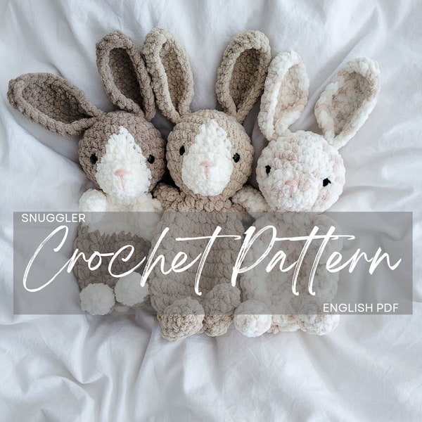 Pattern: Bestie the Bunny Snuggler Pattern, crochet bunny, crochet pattern animal