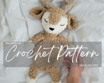 Pattern: Dixie the Deer Snuggler (original + modified) PATTERN only, crochet pattern animal