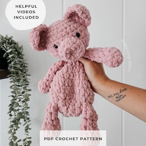 Pig Lovey Crochet Pattern | Farm Animal Security Blanket | Amigurumi Piglet | PDF Instant Download