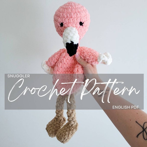 Pattern: Flora the Flamingo Snuggler Pattern, crochet flamingo, crochet pattern animal