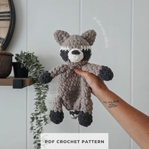 Crochet Raccoon Snuggler Pattern | Woodland Amigurumi | PDF Instant Download
