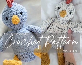 Pattern: Cooper the Chicken Snuggler & Stuffie Patterns, crochet chicken, crochet pattern animal