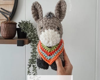 Esel Plüschtier Häkelanleitung | Kuscheltier Esel - PDF zum sofortigen Download | Bauernhof Tier