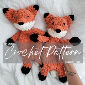 Pattern: Fergus the Fox Snuggler Pattern, crochet fox, crochet pattern animal