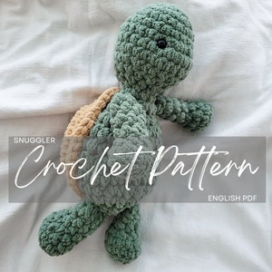 Modello: Tuckie the Tortoise Snuggler Pattern, tartaruga all&#39;uncinetto, modello all&#39;uncinetto per animali