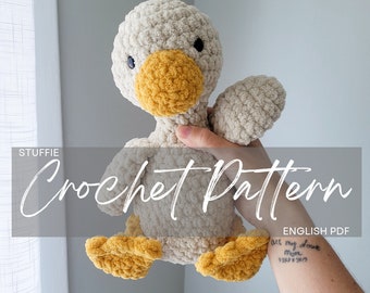 Patron : Derbie le canard Stuffie Pattern, canard au crochet, motif animal au crochet