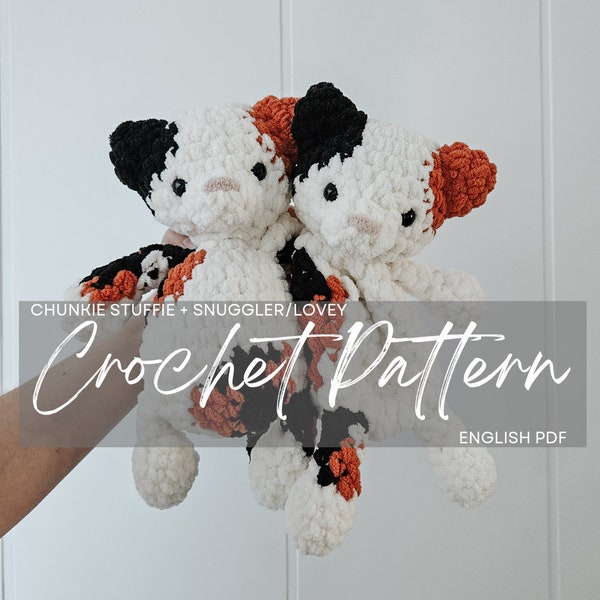 Pattern Bundle: Bitty the Kitty Stuffie + Snuggler Patterns, crochet kitty, crochet pattern animal