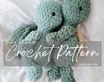 Pattern: Tuckie the Tortoise Stuffie + Snuggler Patterns, crochet tortoise, crochet pattern animal