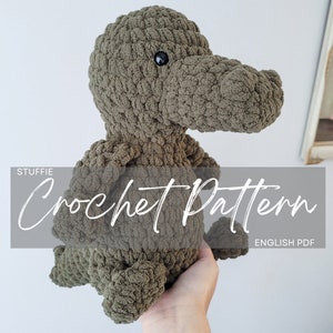 Pattern: Archie the Alligator Stuffie Pattern, crochet alligator, crochet pattern animal