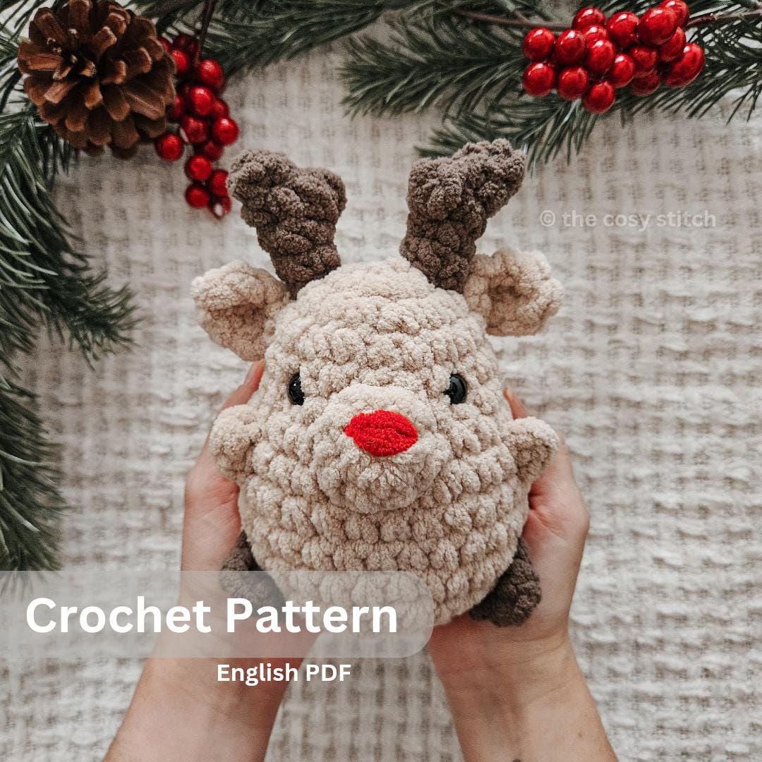 40 Reindeer Crochet Patterns: Add Homemade Warmth to Your Holiday Decor 12 Crochet Reindeer Pattern: Low Sew Holiday Buddy